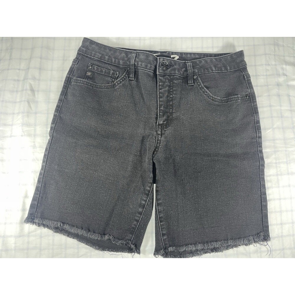 Seven7 Women's Relaxed Bermuda Denim Shorts - Gray/Black, Size 8